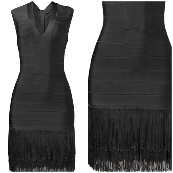 VENUS Bandage Layered Fringe Plunging Neck Sleeveless Cocktail Purple Dress - Picture 14 of 15